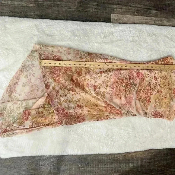 Vintage Asymmetrical Fairycore Mesh Dress Small Ethereal Sparkly Shimmery Pink - Picture 7 of 8